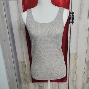 Suzelle Shimmering Silver Tank Top